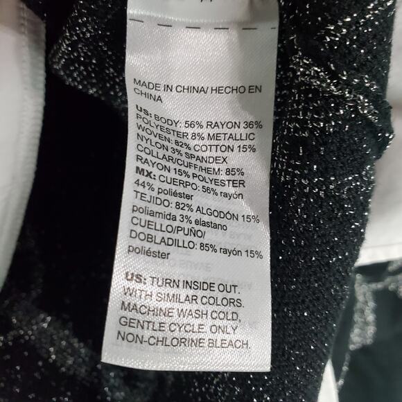 Chicos Womens Knit Woven Ribbon Print Pullover Sweater Size 2 Large - Picture 4 of 6